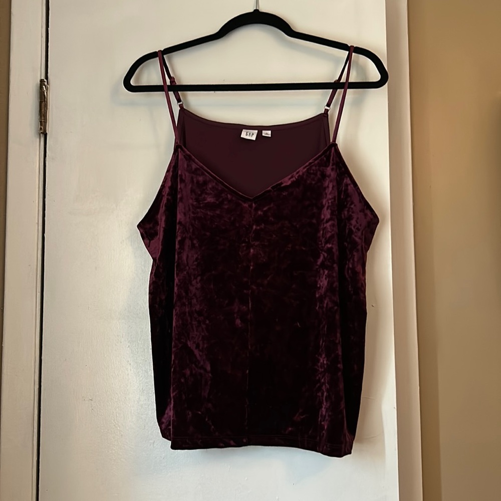 NWOT Gap Velvet Tank Top Maroon Wine  - XL